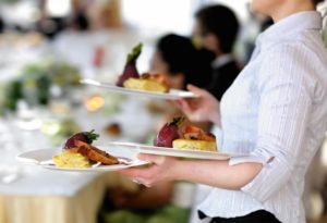 waitress with food