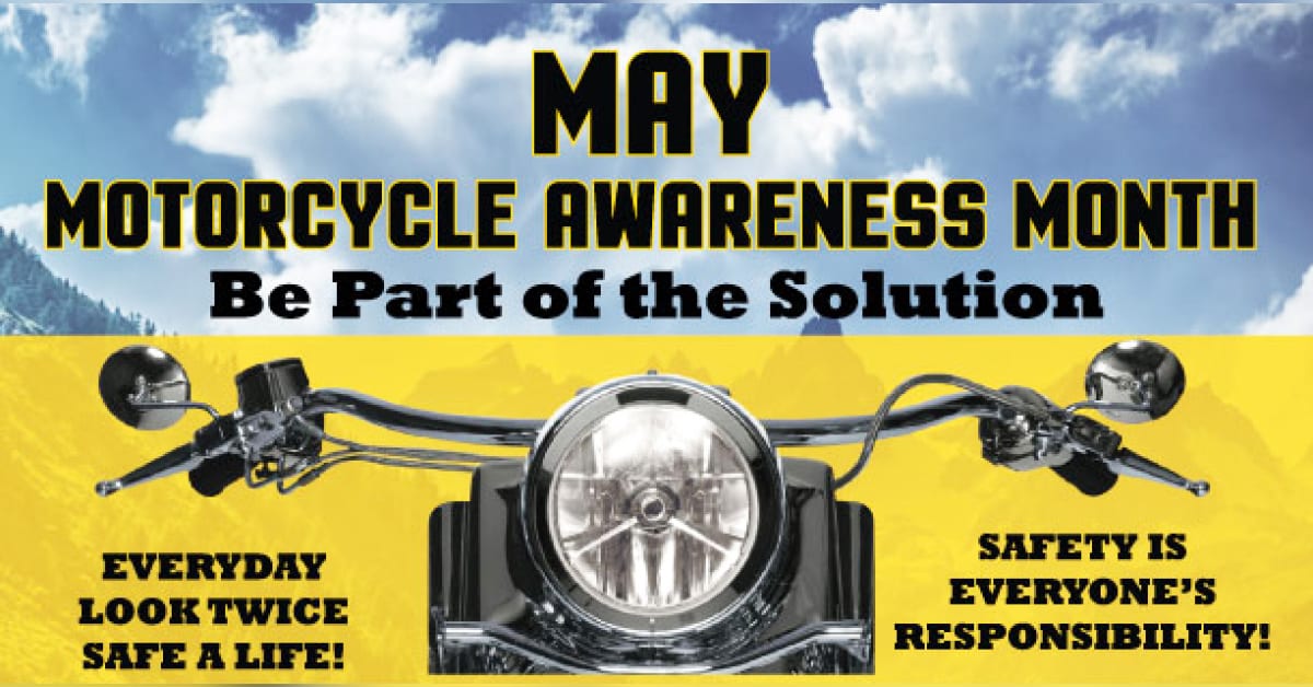 motorcycle safety tips awareness May month share road safety